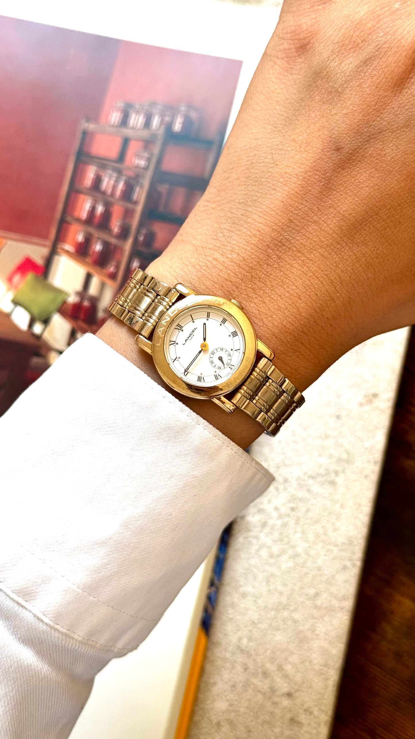 Lancel Paris vintage watch - Sub Seconds, Champagne Gold Plated