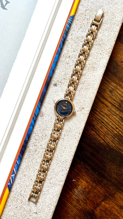 Citizen Cletia Vintage Watch - Champagne Gold Plated, Blue Sunburst Dial