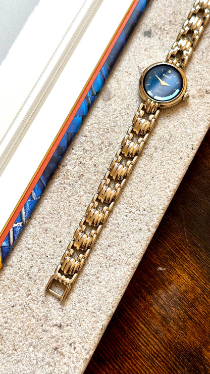 Citizen Cletia Vintage Watch - Champagne Gold Plated, Blue Sunburst Dial