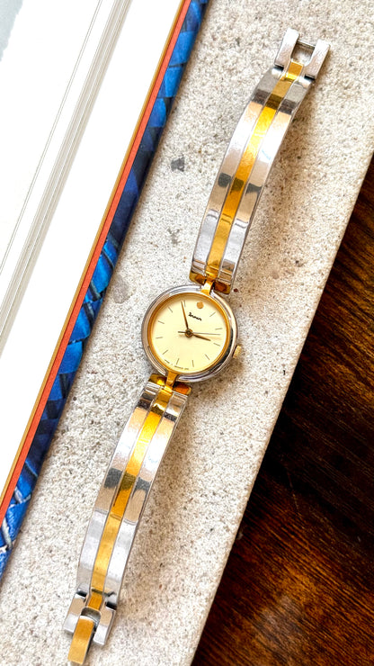 Dana Orient Vintage Bangle Watch 1990s, gold and palladium plated