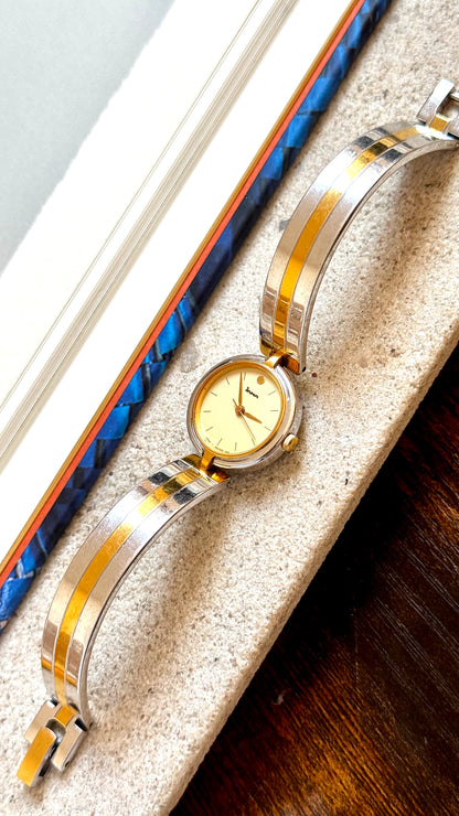 Dana Orient Vintage Bangle Watch 1990s, gold and palladium plated