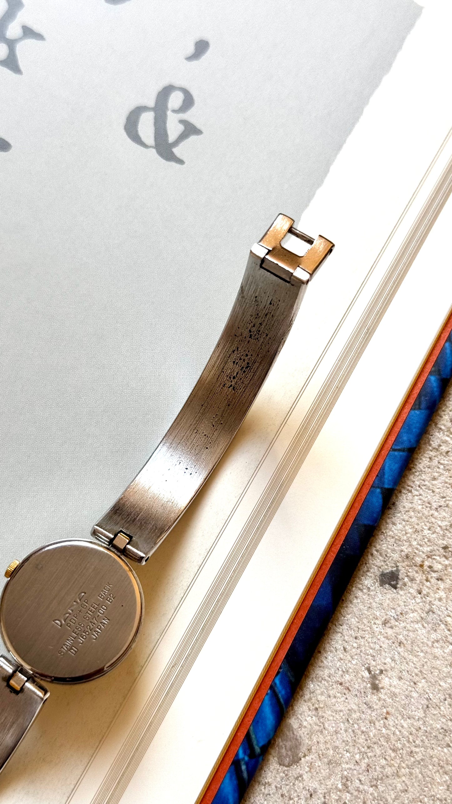 Dana Orient Vintage Bangle Watch 1990s, gold and palladium plated