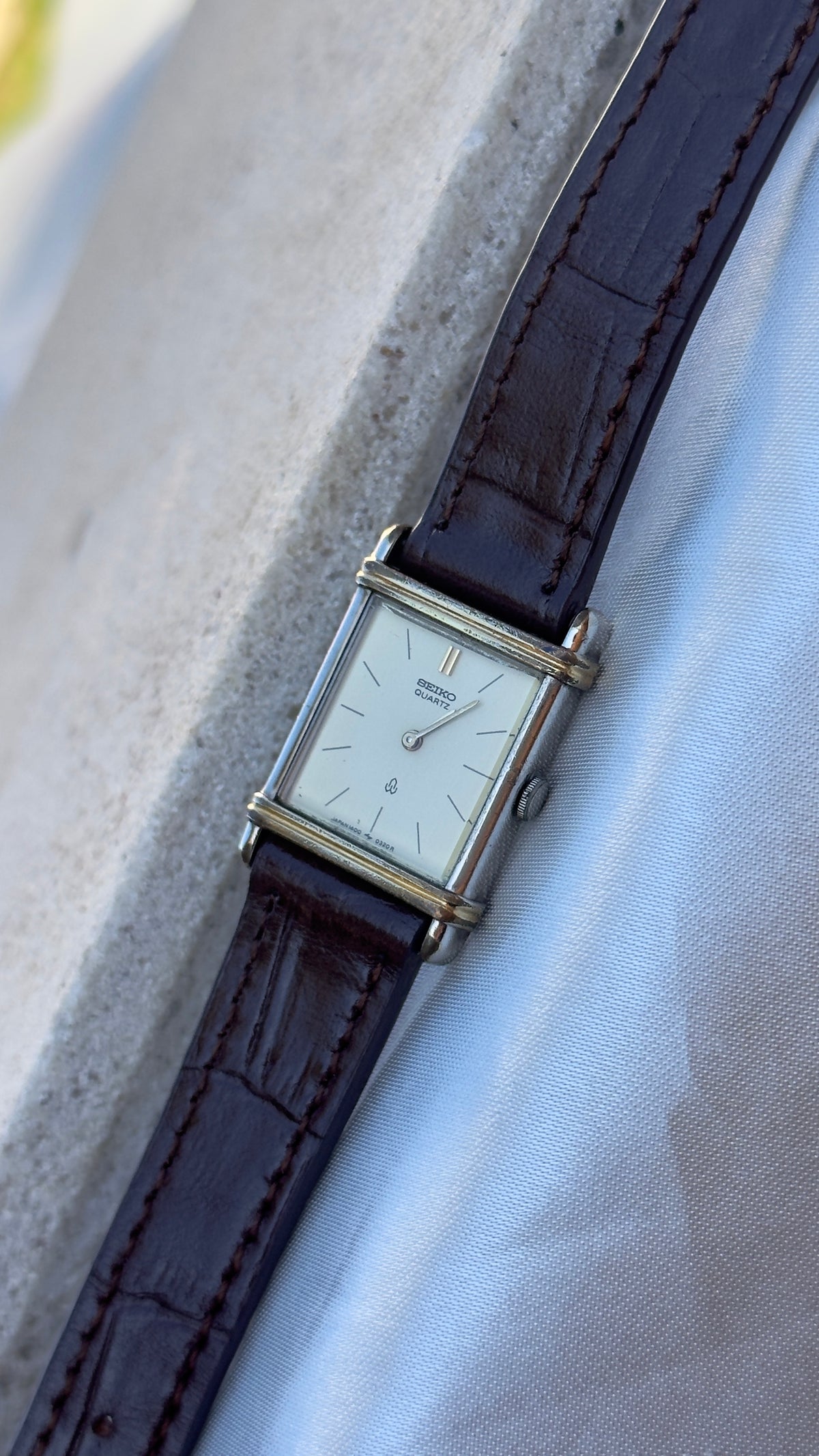Vintage Seiko Women's Tank Watch 1989 - 30 Micron Gold & Palladium Plated
