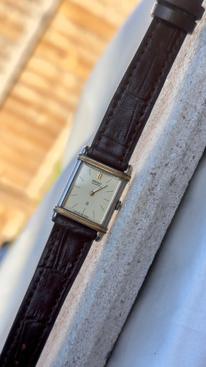 Vintage Seiko Women's Tank Watch 1989 - 30 Micron Gold & Palladium Plated
