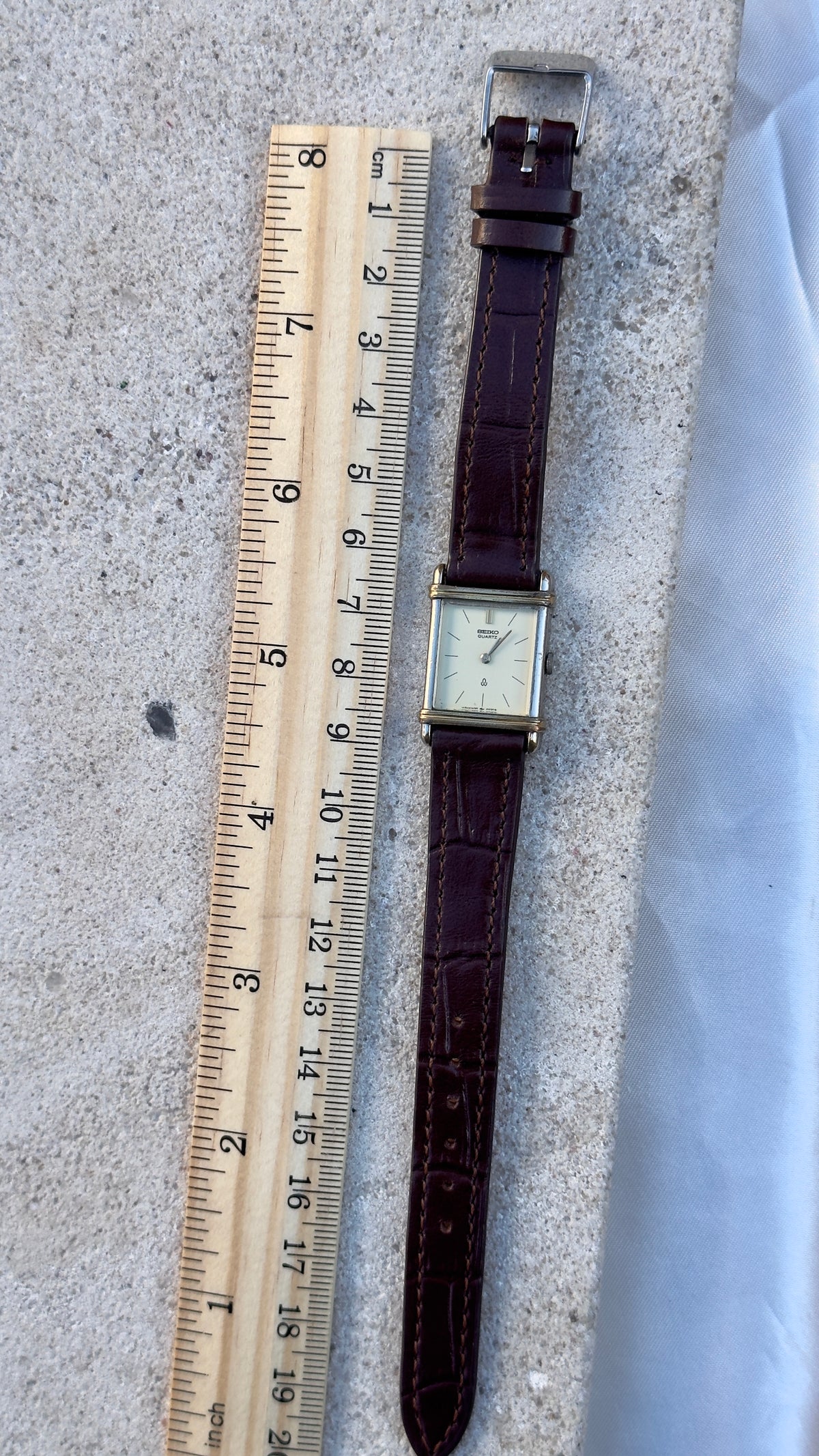 Vintage Seiko Women's Tank Watch 1989 - 30 Micron Gold & Palladium Plated