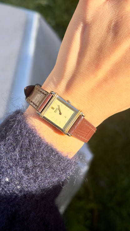 Vintage Seiko Women's Tank Watch 1989 - 30 Micron Gold & Palladium Plated