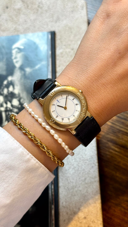 Yves Saint Laurent vintage watch (YSL) 1990s - Bespoke genuine leather