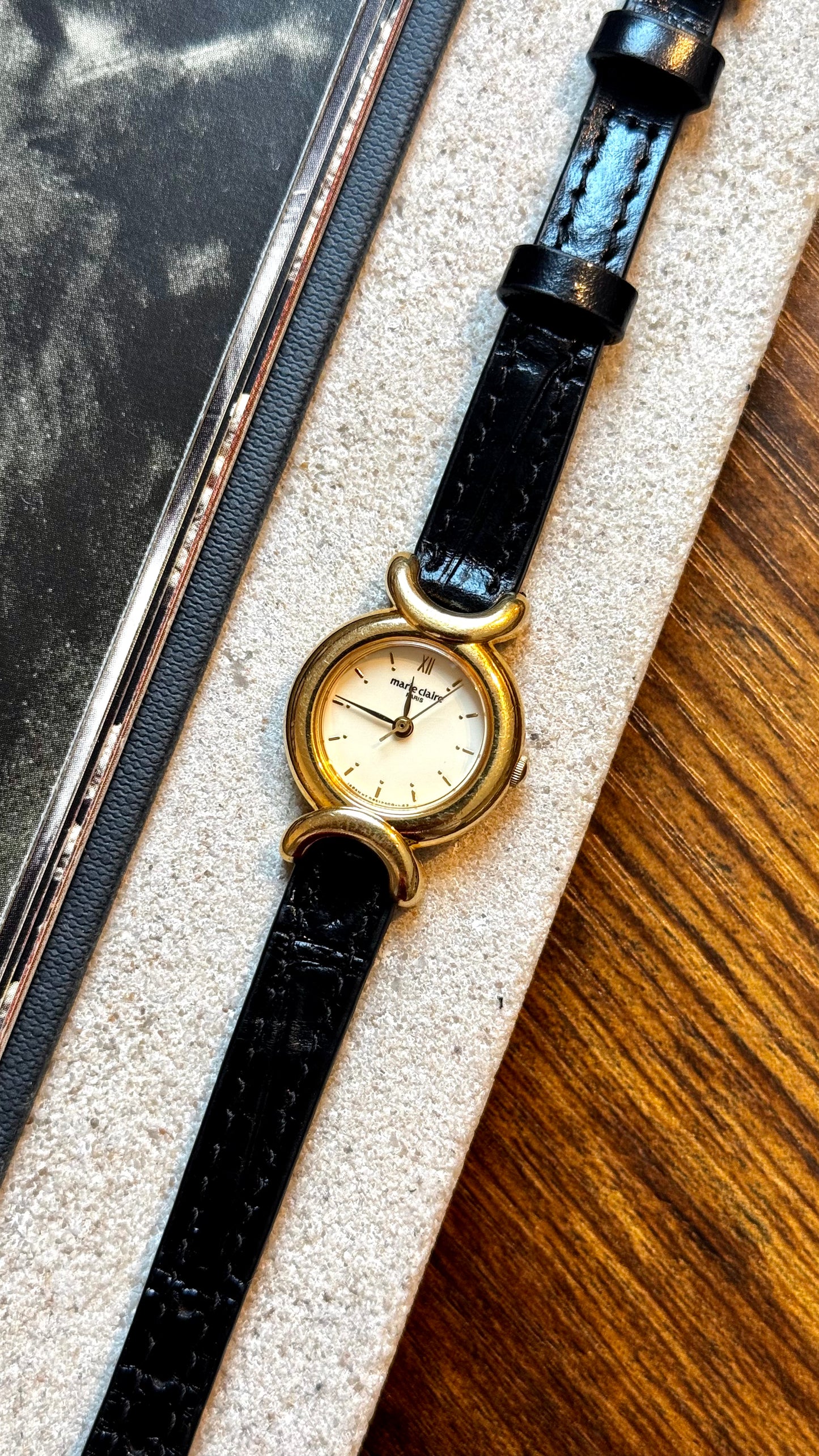 Marie Claire Vintage Watch 1990s - Bespoke Leather, Gold Plated