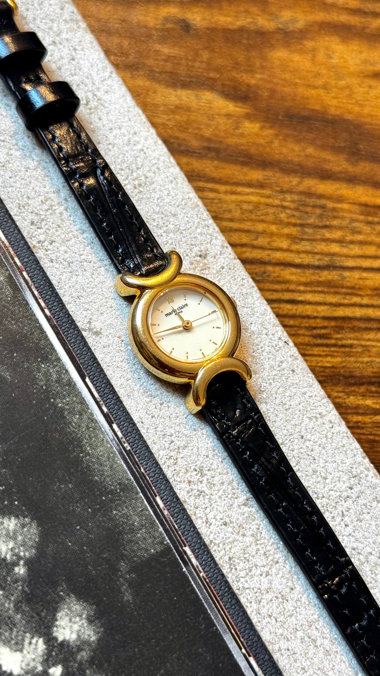 Marie Claire Vintage Watch 1990s - Bespoke Leather, Gold Plated