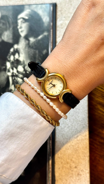 Marie Claire Vintage Watch 1990s - Bespoke Leather, Gold Plated