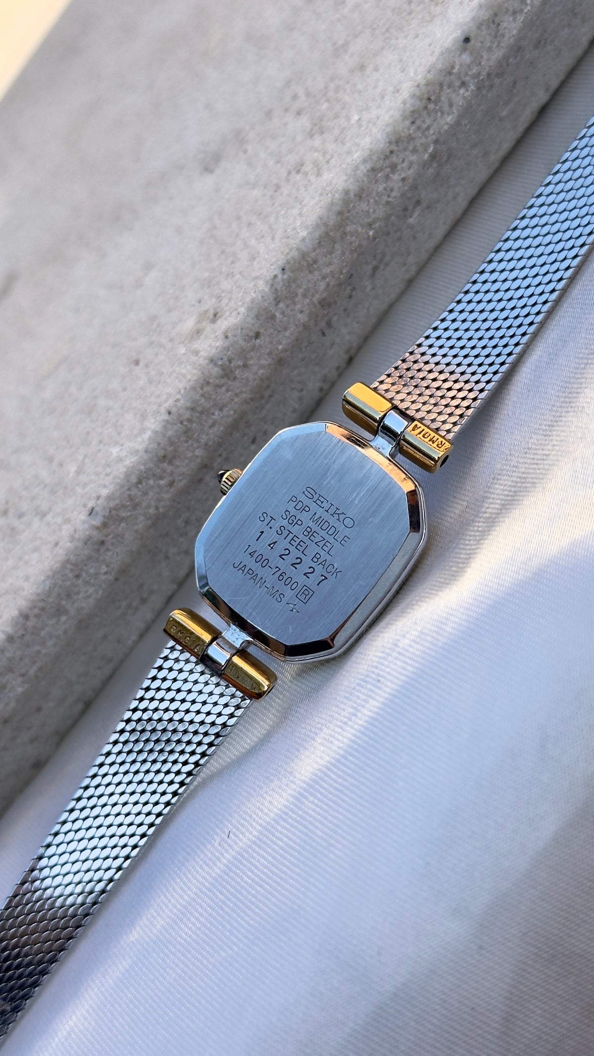 Seiko Exceline Vintage Watch 1991 - Black Dial - 30micron Gold & Palladium Plated