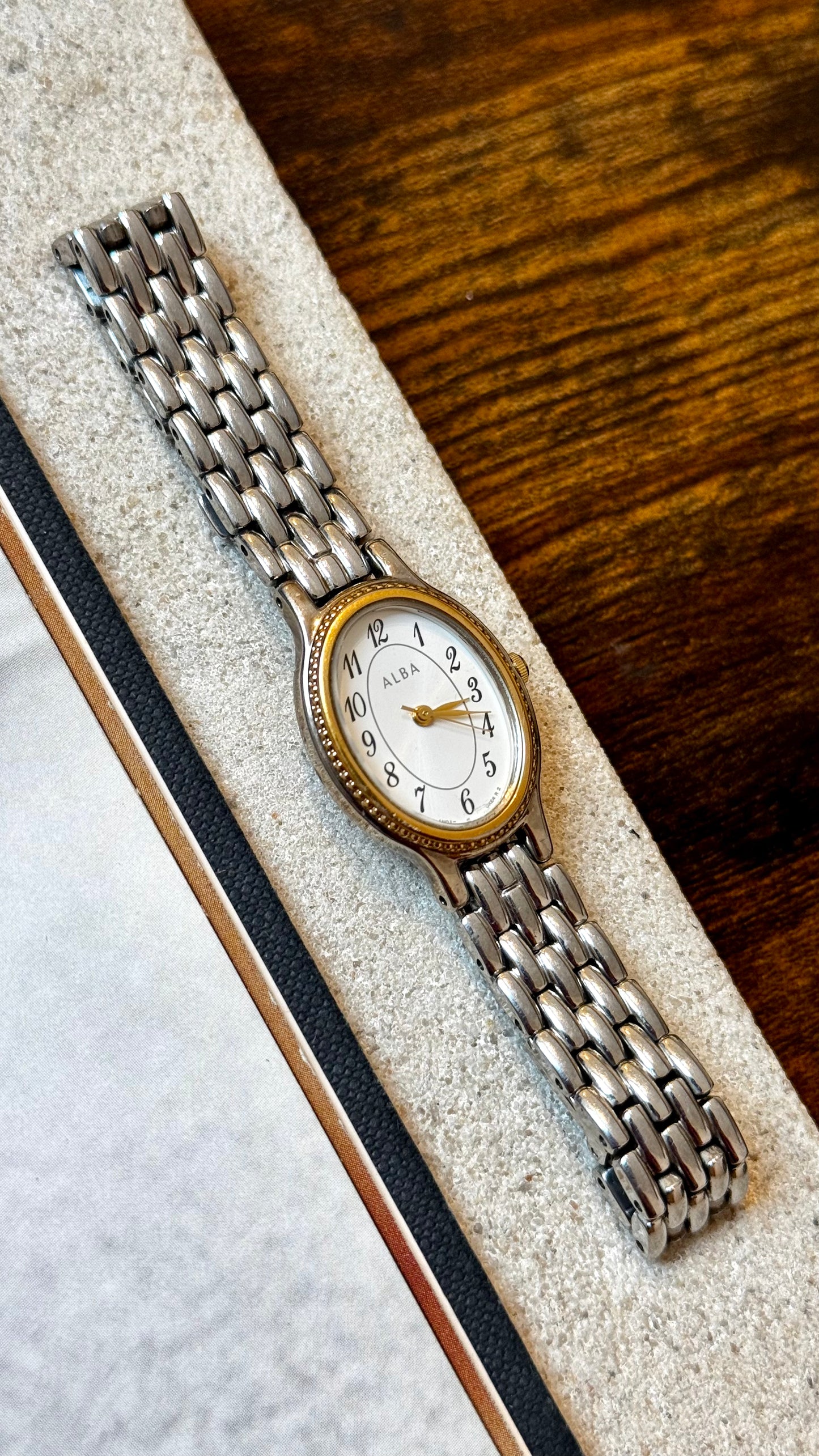 Seiko Alba Vintage Watch, Oval Dial, Art Deco Bezel