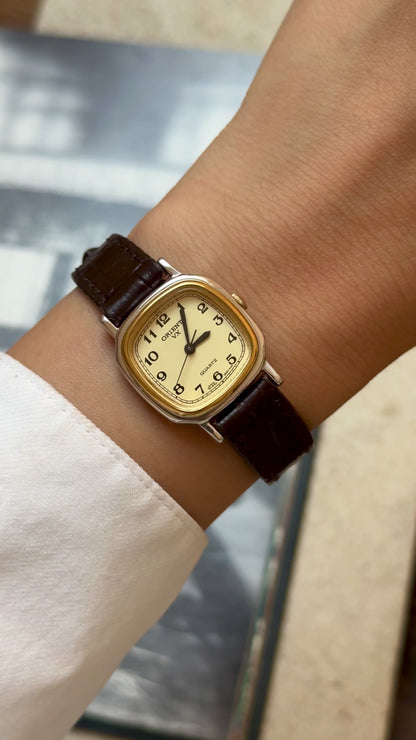 ORIENT VX Vintage Watch 1980s - White gold and gold plated