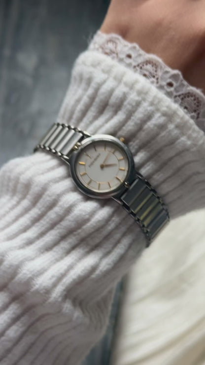 Yves Saint Laurent vintage watch (YSL) 1990s - 2 in 1 watch, original metal bracelet with bespoke genuine leather