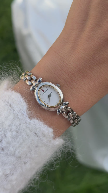 Roberta di Camerino Italy vintage watch - sapphires adorned case