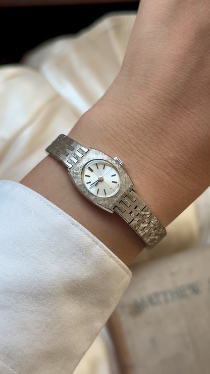 1979 Seiko Manual Wind Watch, White Gold Plated Plated Case