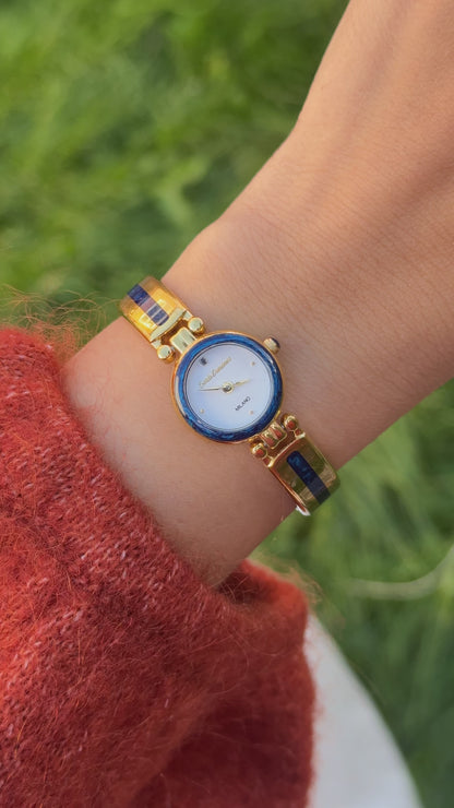 Sordi Ermanno Milano Vintage Watch 1990s - Blue Enamel