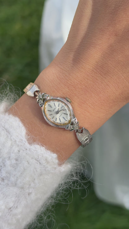 Super Rare 1960s Seiko vintage manual watch - white gold plated
