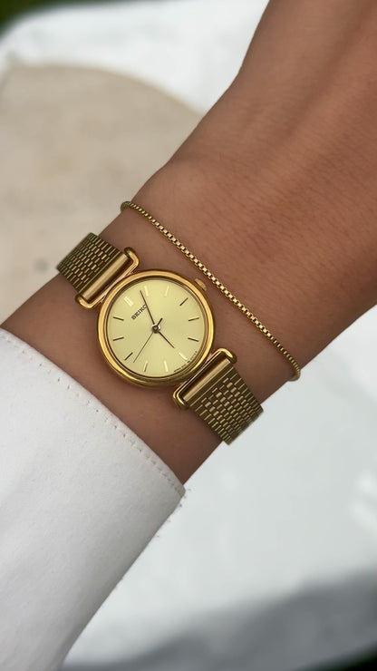 Mint Conditiion Seiko Mesh Bracelet Vintage Watch 1996 - Champagne Dial