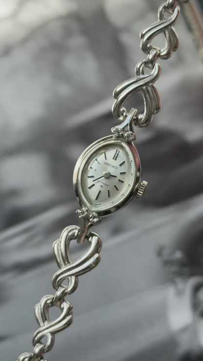 Seiko 1960s manual vintage watch - white gold plated