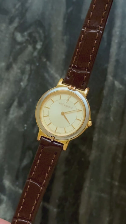 Yves Saint Laurent vintage watch (YSL) 1990s - Bespoke genuine leather
