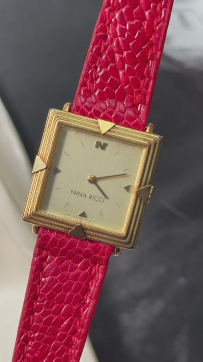 Nina Ricci vintage watch - Bespoke ostrich leg leather