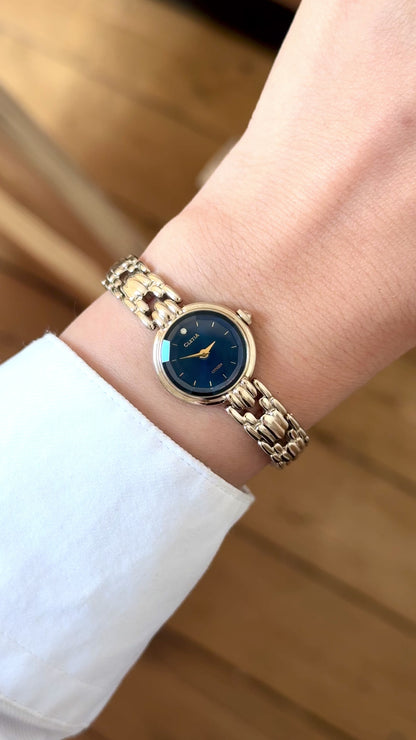 Citizen Cletia Vintage Watch - Champagne Gold Plated, Blue Sunburst Dial