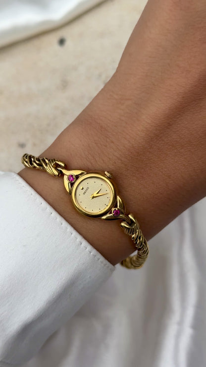 Vintage Seiko Rubies Watch - 18k Gold Plated