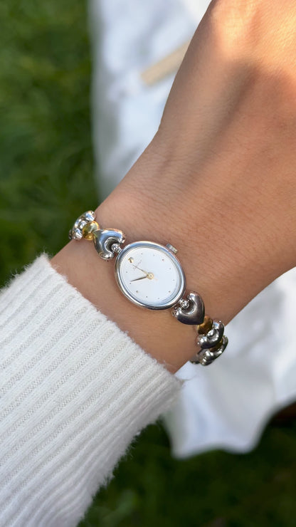 ORIENT Vintage Watch 1990s with heart bracelet, gold plated