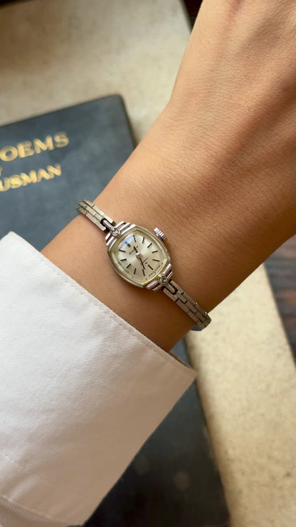 Super Rare 1960s Seiko Solar vintage watch - white gold plated