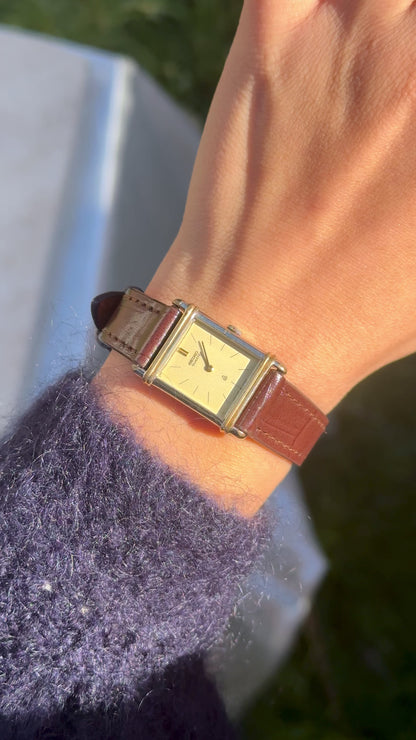Vintage Seiko Women's Tank Watch 1989 - 30 Micron Gold & Palladium Plated
