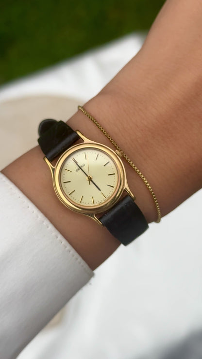 Vintage Seiko Women's Watch 1991 - Gold Plated, original leather