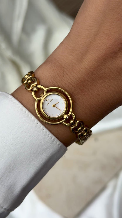 Mila Schön Vintage Watch - Gold plated, dainty bracelet with slim case, mint condition