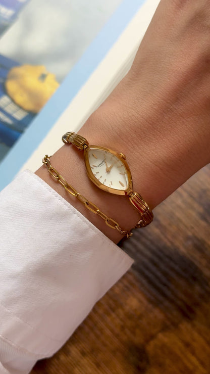 Marquise Dial Georges Rech Paris Vintage Watch, Gold Plated