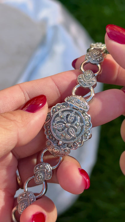 Art Deco Peek-a-boo watch - Marcasite