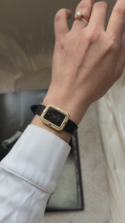 Nina Ricci vintage watch - gold plated & genuine leather