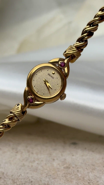 Vintage Seiko Rubies Watch - 18k Gold Plated