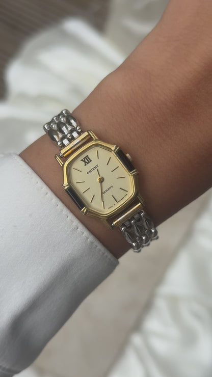 ORIENT vintage watch - gold plated and onyx case