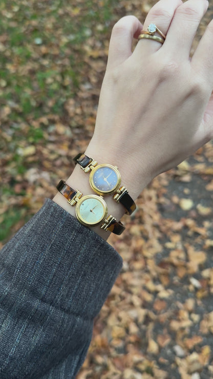 Aureole tortoiseshell inspired & gold vintage watches