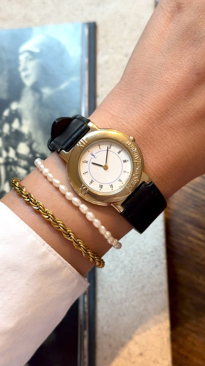 Yves Saint Laurent vintage watch (YSL) 1990s - Bespoke genuine leather
