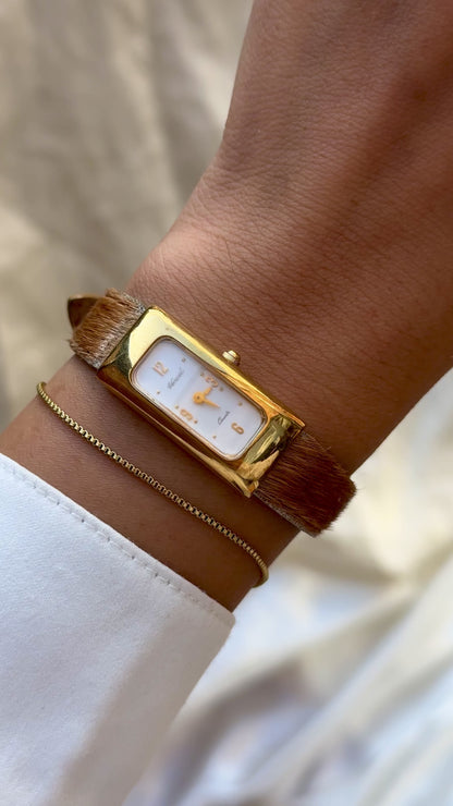 Vintage Vexcel Tank Watch - Pony hair leather