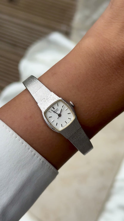 Mint 1985 Vintage Seiko Watch - White Gold Plated