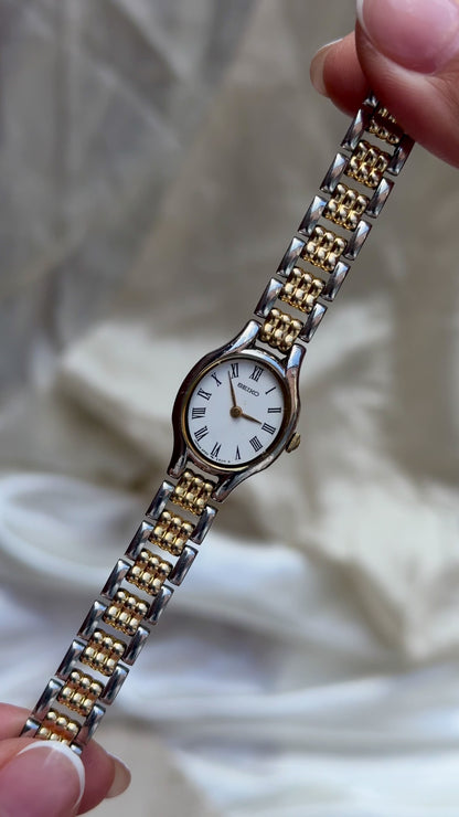 1990 Seiko Vintage Watch Oval Dial