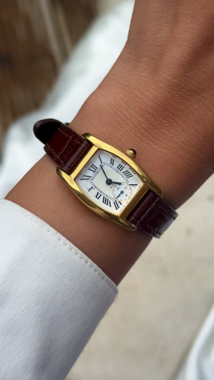 Vintage Noevir Watch 1990s - Handmade Genuine Leather
